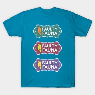 Faulty Fauna multicolor logo sticker set T-Shirt